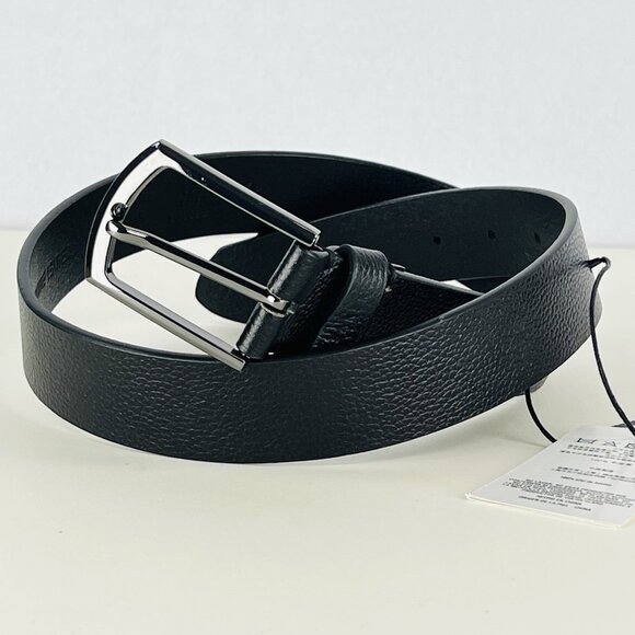 TED BAKER Men's Tepey Black Heavy Pebble Leather Belt Size 30 NWT $85.00